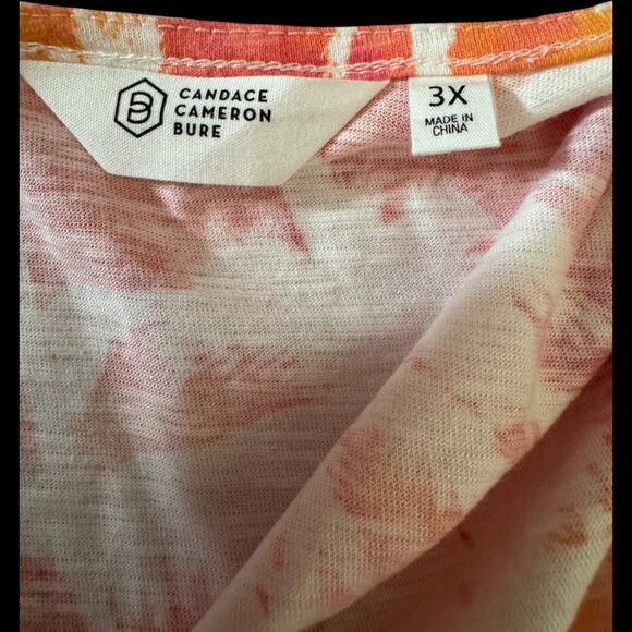 Candace Cameron Bure Sunkissed Regular Jumpsuit Apricot Palm 3X NWOT Stretch - Picture 12 of 14